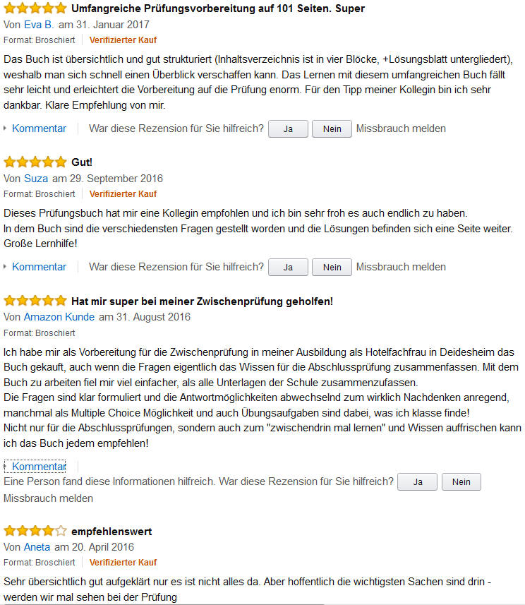 Hotelfachfrau Amazon Bewertungen